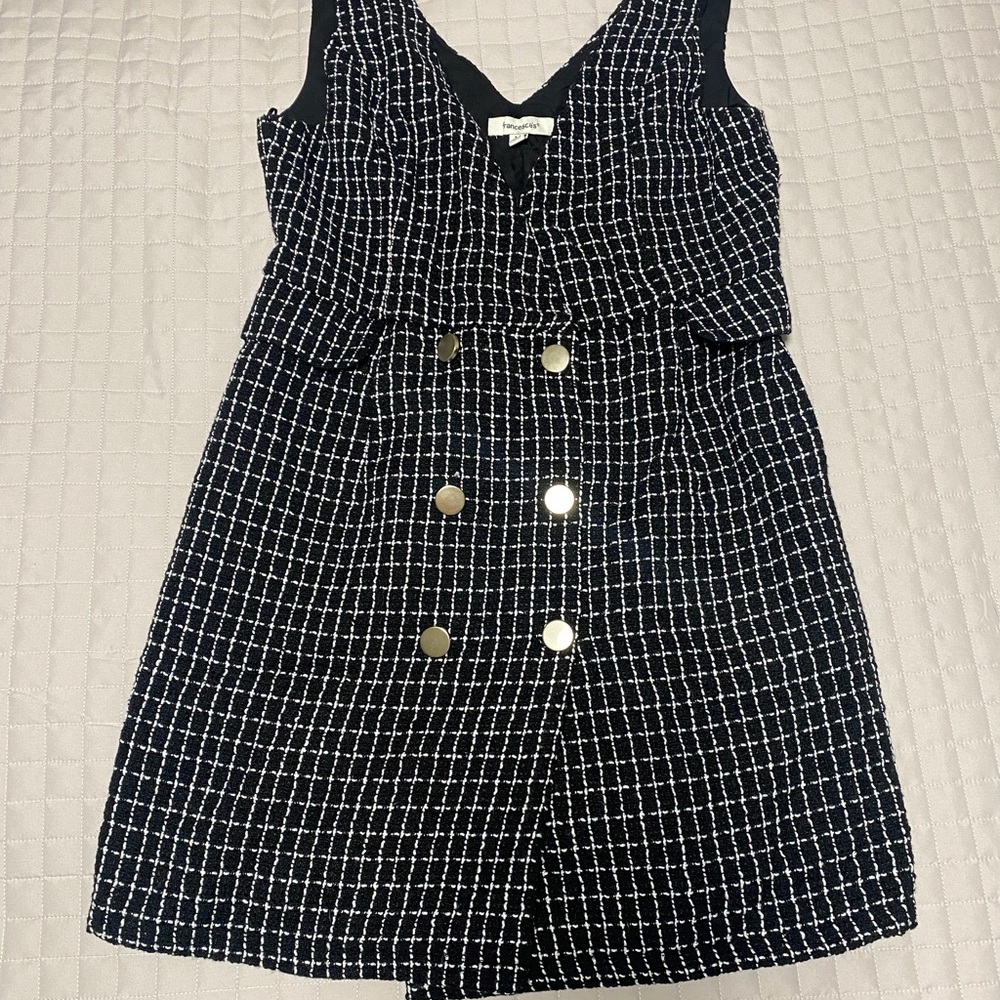 Francesca's Collections Black and White Checkered Kids Dress